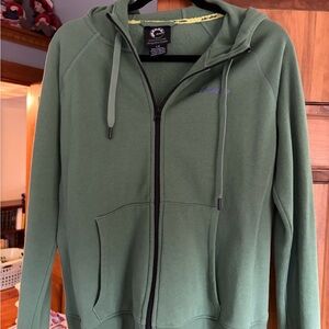 Classic Olive Green Full-Zip Hoodie Jacket